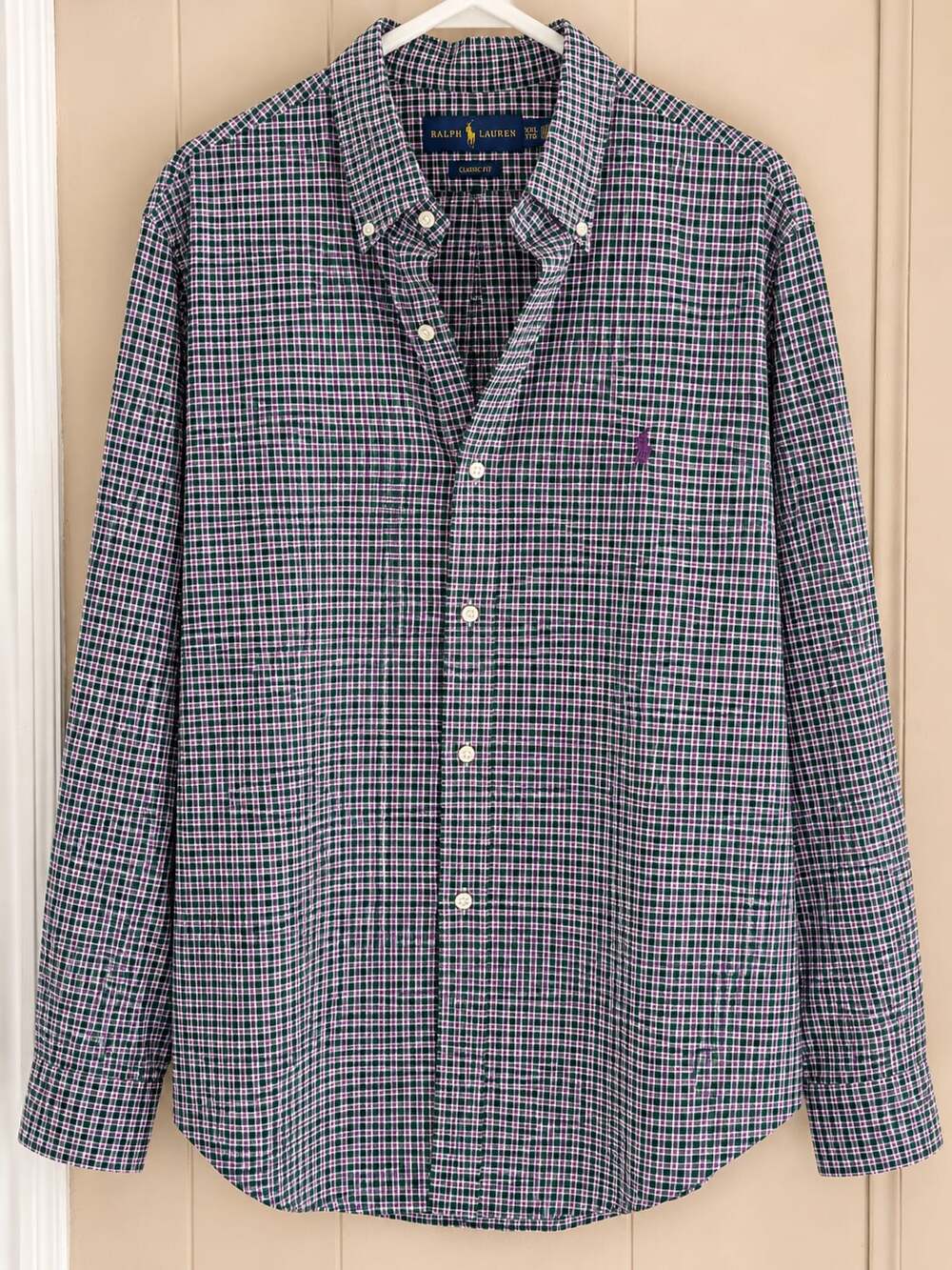 Ralph Lauren Classic Fit Long Sleeve Plaid Button Down Shirt Size XXL